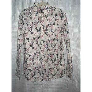 Express 1MX Shirt Mens Medium Gray Fitted Dress Button Front Long Sleeve Stretch